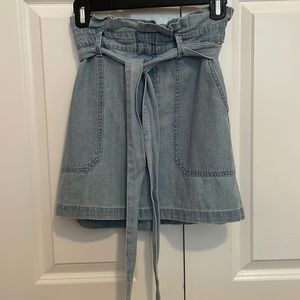 Belted Denim Skirt